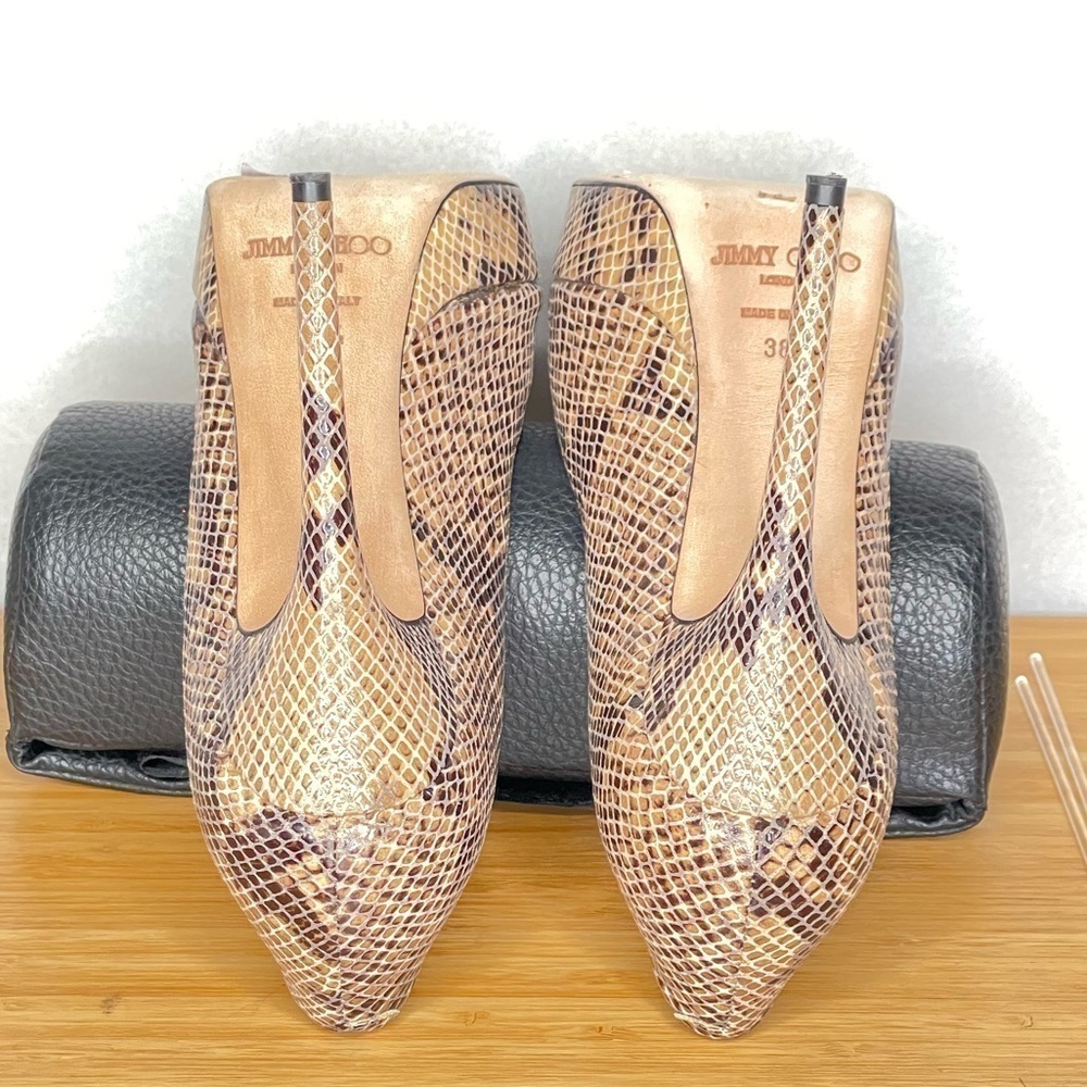 Jimmy Choo Dhalia stilletos 120mm black beige Python skin platform pumps EU38.5 - Picture 10 of 13